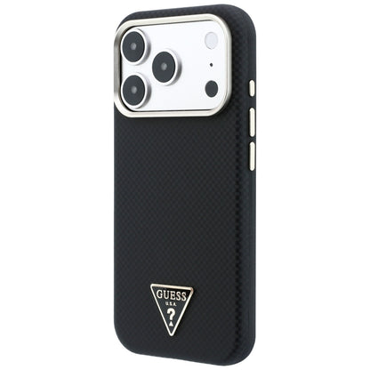 MagSafe Case for Apple iPhone 18 Pro Max / 17 Pro Max, Guess, Kevlar Triangle Logo, Black