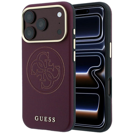 Θήκη MagSafe για Apple iPhone 18 Pro Max / 17 Pro Max, Guess, Διάτρητη 4G, Βυσσινί