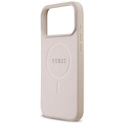 MagSafe Case for Apple iPhone 18 Pro Max / 17 Pro Max, Guess, Saffiano, Pink