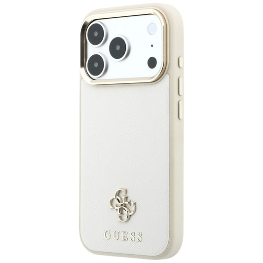 Θήκη MagSafe για Apple iPhone 18 Pro Max / 17 Pro Max, Guess, Saffiano Small 4G Classic, Μπεζ