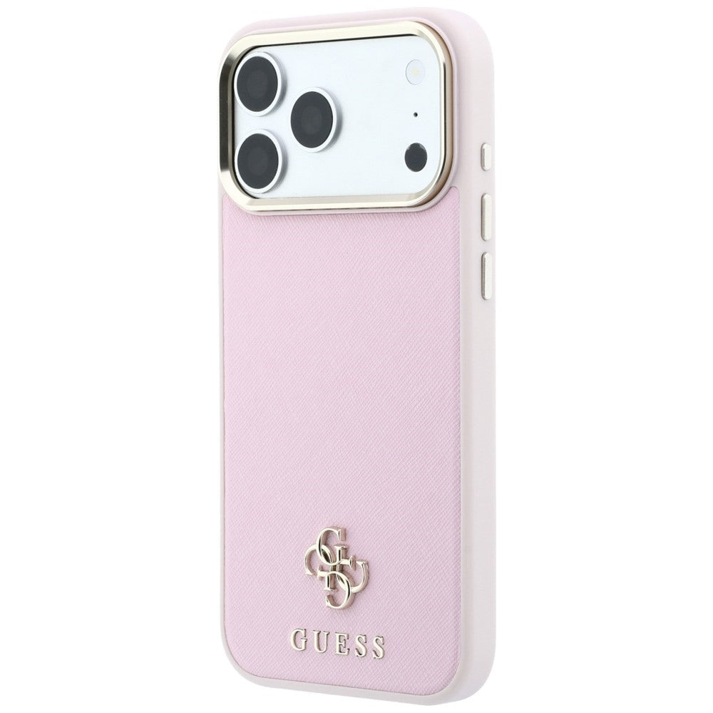 MagSafe Case for Apple iPhone 18 Pro Max / 17 Pro Max, Guess, Saffiano Small 4G Classic, Pink
