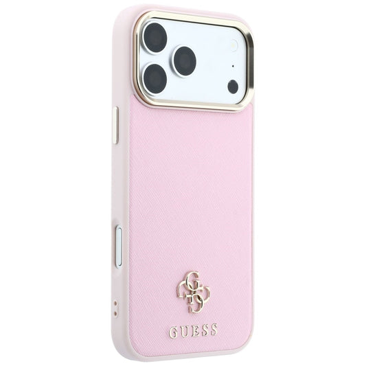 Θήκη MagSafe για Apple iPhone 18 Pro Max / 17 Pro Max, Guess, Saffiano Small 4G Classic, Ροζ