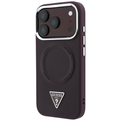 Θήκη MagSafe για Apple iPhone 18 Pro Max / 17 Pro Max, Guess, Triangle Logo, Μπορντό