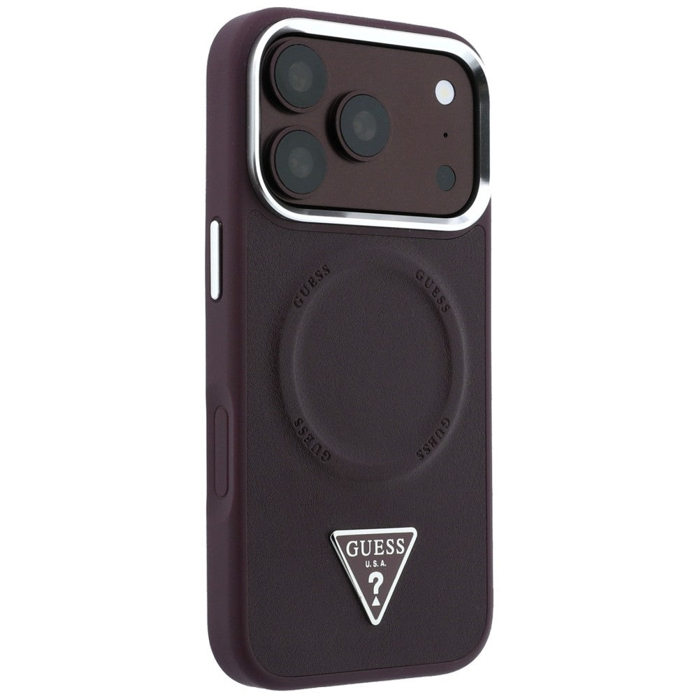Θήκη MagSafe για Apple iPhone 18 Pro Max / 17 Pro Max, Guess, Triangle Logo, Μπορντό