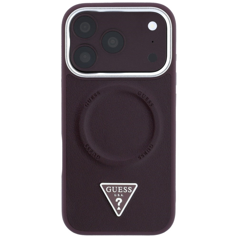 Θήκη MagSafe για Apple iPhone 18 Pro Max / 17 Pro Max, Guess, Triangle Logo, Μπορντό
