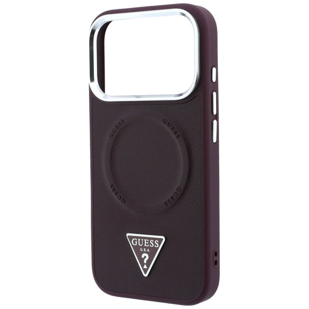 Θήκη MagSafe για Apple iPhone 18 Pro Max / 17 Pro Max, Guess, Triangle Logo, Μπορντό