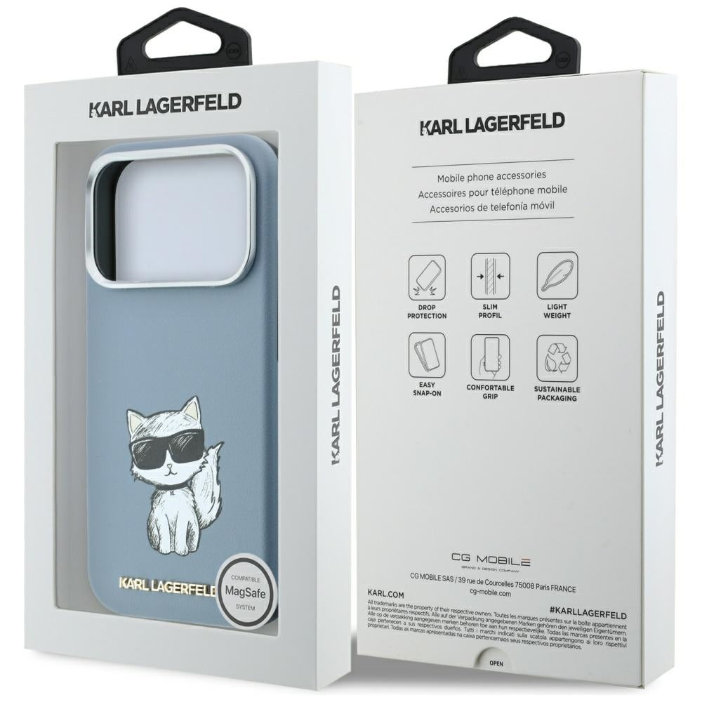 Θήκη MagSafe για Apple iPhone 18 Pro Max / 17 Pro Max, Karl Lagerfeld, Choupette Sketch, Bleu