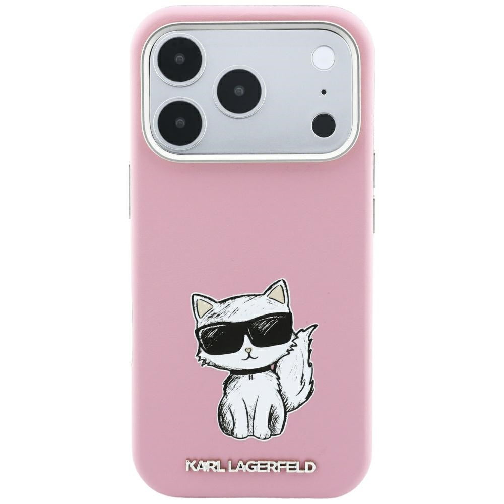 MagSafe Case for Apple iPhone 18 Pro Max / 17 Pro Max, Karl Lagerfeld, Choupette Sketch, Pink