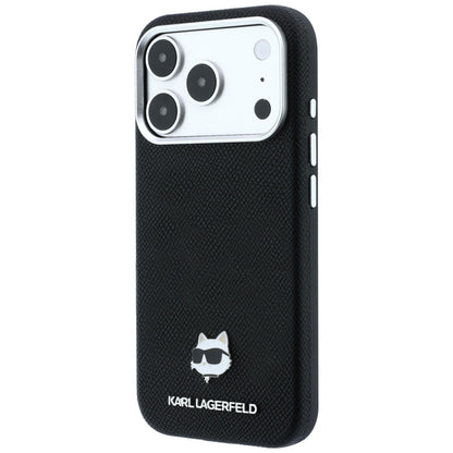 Θήκη MagSafe για Apple iPhone 18 Pro Max / 17 Pro Max, Karl Lagerfeld, Grained Choupette Head Metal, Μαύρη
