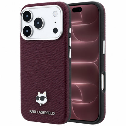 Θήκη MagSafe για Apple iPhone 18 Pro Max / 17 Pro Max, Karl Lagerfeld, Grained Choupette Head, Βυσσινί
