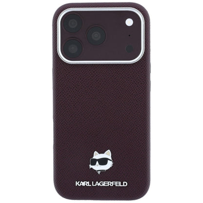 Θήκη MagSafe για Apple iPhone 18 Pro Max / 17 Pro Max, Karl Lagerfeld, Grained Choupette Head, Βυσσινί