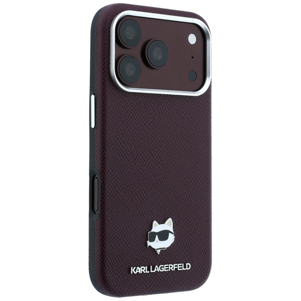 Θήκη MagSafe για Apple iPhone 18 Pro Max / 17 Pro Max, Karl Lagerfeld, Grained Choupette Head, Βυσσινί