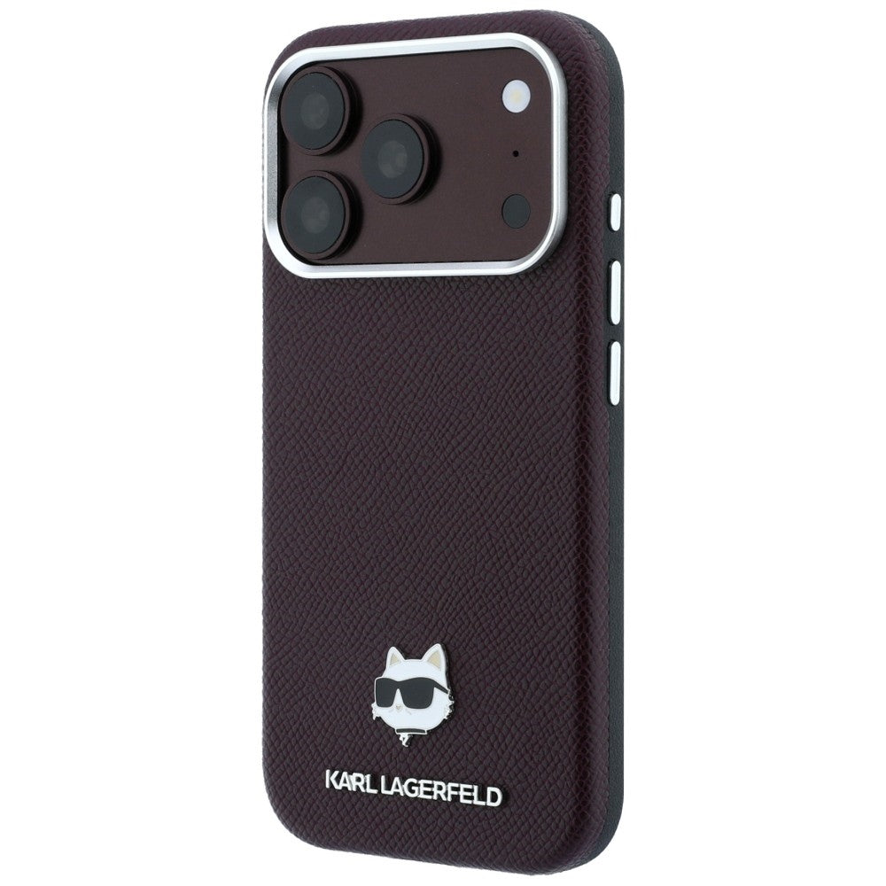 Θήκη MagSafe για Apple iPhone 18 Pro Max / 17 Pro Max, Karl Lagerfeld, Grained Choupette Head, Βυσσινί