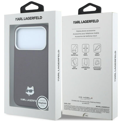Θήκη MagSafe για Apple iPhone 18 Pro Max / 17 Pro Max, Karl Lagerfeld, Grained Choupette Head, Βυσσινί