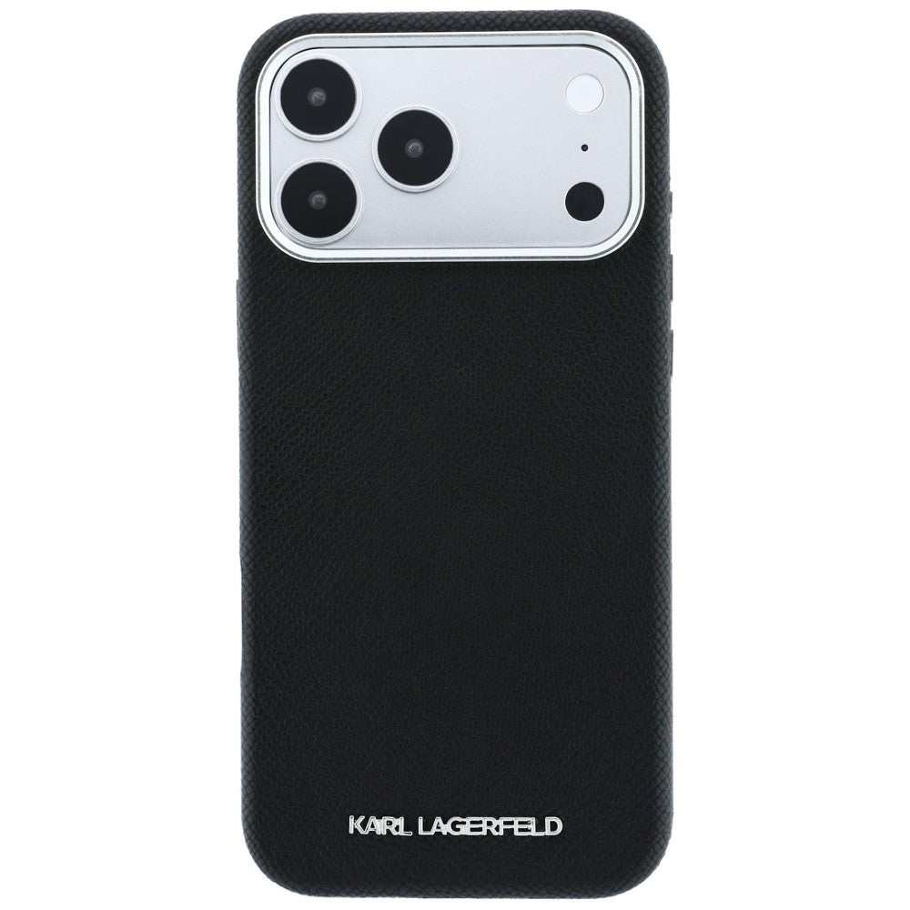 Θήκη MagSafe για Apple iPhone 18 Pro Max / 17 Pro Max, Karl Lagerfeld, Με υφή επιμήκης λογότυπο, Μαύρη