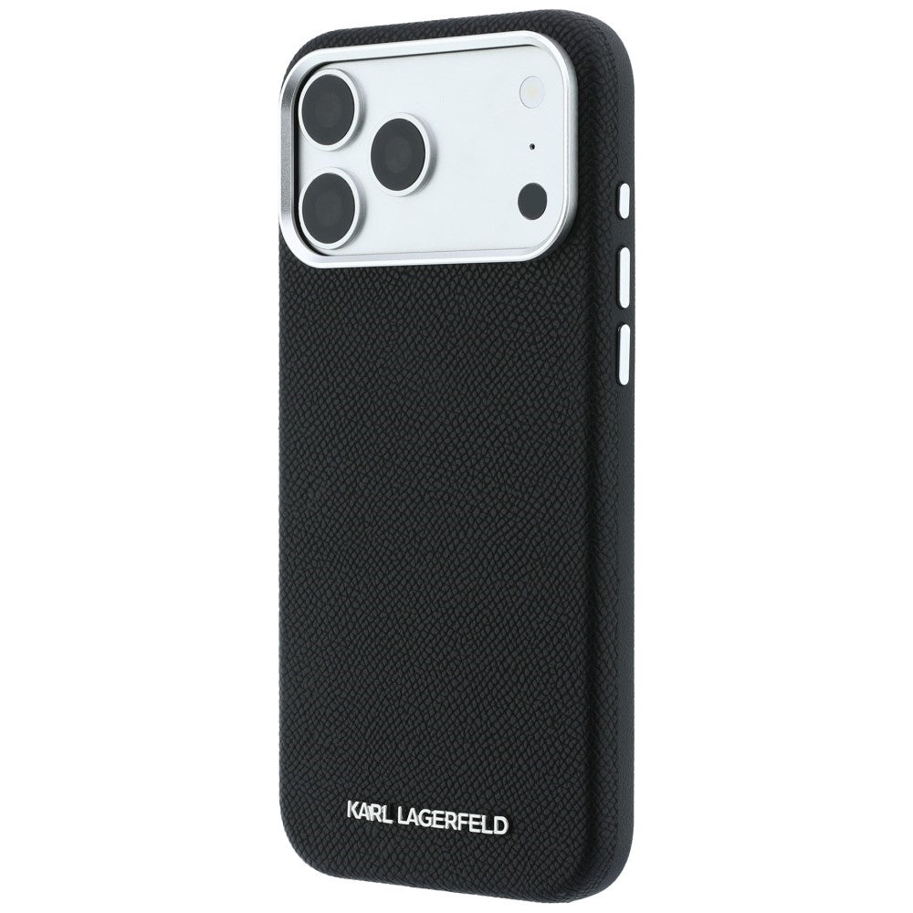 Θήκη MagSafe για Apple iPhone 18 Pro Max / 17 Pro Max, Karl Lagerfeld, Με υφή επιμήκης λογότυπο, Μαύρη
