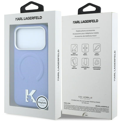 Θήκη MagSafe για Apple iPhone 18 Pro Max / 17 Pro Max, Karl Lagerfeld, Grained Embossed Ring, Μπλε