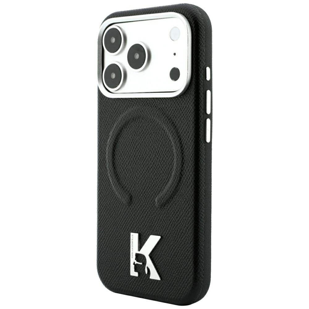 Θήκη MagSafe για Apple iPhone 18 Pro Max / 17 Pro Max, Karl Lagerfeld, Grained Embossed Ring, Μαύρη