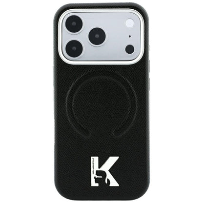 Θήκη MagSafe για Apple iPhone 18 Pro Max / 17 Pro Max, Karl Lagerfeld, Grained Embossed Ring, Μαύρη