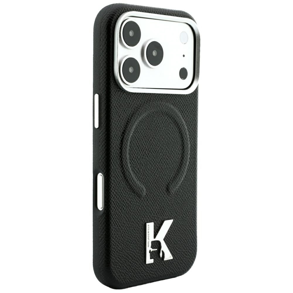 Θήκη MagSafe για Apple iPhone 18 Pro Max / 17 Pro Max, Karl Lagerfeld, Grained Embossed Ring, Μαύρη
