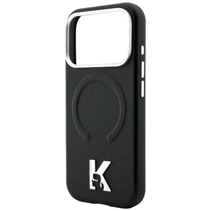 Θήκη MagSafe για Apple iPhone 18 Pro Max / 17 Pro Max, Karl Lagerfeld, Grained Embossed Ring, Μαύρη