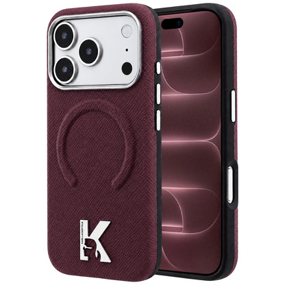Θήκη MagSafe για Apple iPhone 18 Pro Max / 17 Pro Max, Karl Lagerfeld, Grained Embossed Ring, Βυσσινί