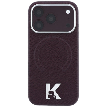 Θήκη MagSafe για Apple iPhone 18 Pro Max / 17 Pro Max, Karl Lagerfeld, Grained Embossed Ring, Βυσσινί
