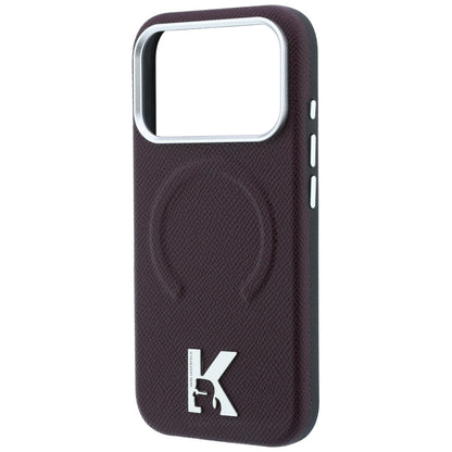 Θήκη MagSafe για Apple iPhone 18 Pro Max / 17 Pro Max, Karl Lagerfeld, Grained Embossed Ring, Βυσσινί