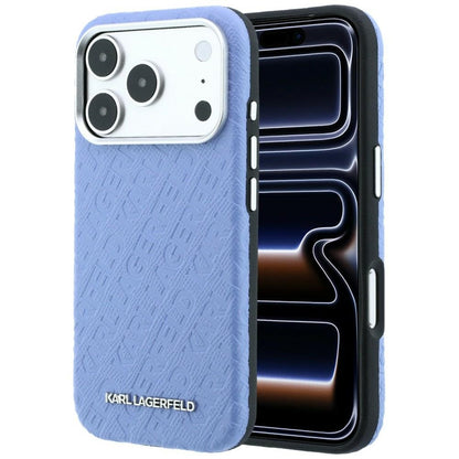 Θήκη MagSafe για Apple iPhone 18 Pro Max / 17 Pro Max, Karl Lagerfeld, Μεταλλικό Λογότυπο με Υφή, Μπλε