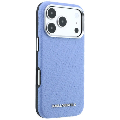 Θήκη MagSafe για Apple iPhone 18 Pro Max / 17 Pro Max, Karl Lagerfeld, Μεταλλικό Λογότυπο με Υφή, Μπλε