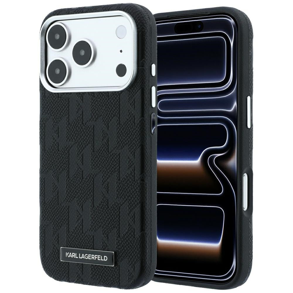 Θήκη MagSafe για Apple iPhone 18 Pro Max / 17 Pro Max, Karl Lagerfeld, Grained Mono Resin Logo, Μαύρο