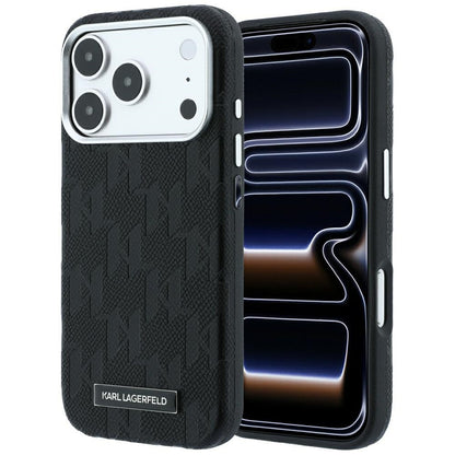 Θήκη MagSafe για Apple iPhone 18 Pro Max / 17 Pro Max, Karl Lagerfeld, Grained Mono Resin Logo, Μαύρο