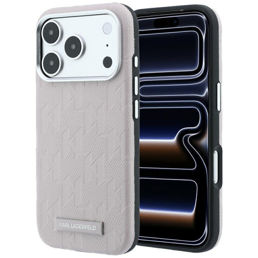 Θήκη MagSafe για Apple iPhone 18 Pro Max / 17 Pro Max, Karl Lagerfeld, Grained Mono Resin Logo, Ροζ