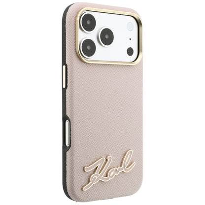 Θήκη MagSafe για Apple iPhone 18 Pro Max / 17 Pro Max, Karl Lagerfeld, Grained Resin Sign Logo, Ροζ