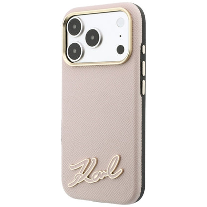 Θήκη MagSafe για Apple iPhone 18 Pro Max / 17 Pro Max, Karl Lagerfeld, Grained Resin Sign Logo, Ροζ