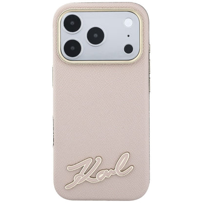 Θήκη MagSafe για Apple iPhone 18 Pro Max / 17 Pro Max, Karl Lagerfeld, Grained Resin Sign Logo, Ροζ