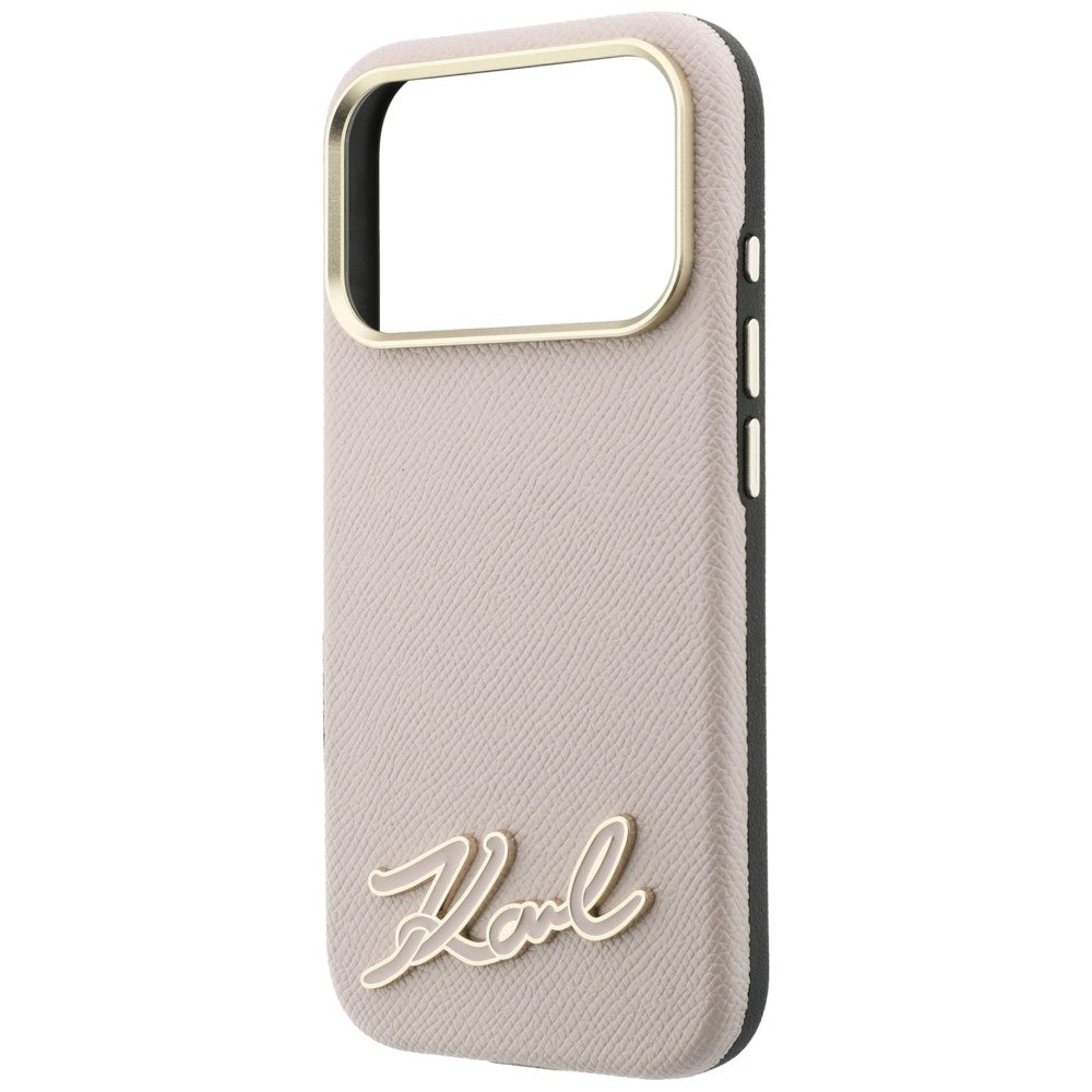 Θήκη MagSafe για Apple iPhone 18 Pro Max / 17 Pro Max, Karl Lagerfeld, Grained Resin Sign Logo, Ροζ