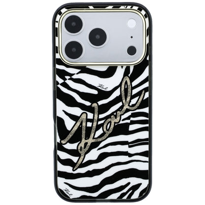 MagSafe Case for Apple iPhone 18 Pro Max / 17 Pro Max, Karl Lagerfeld, HC IML Signature Zebra Glitter Gold, Black