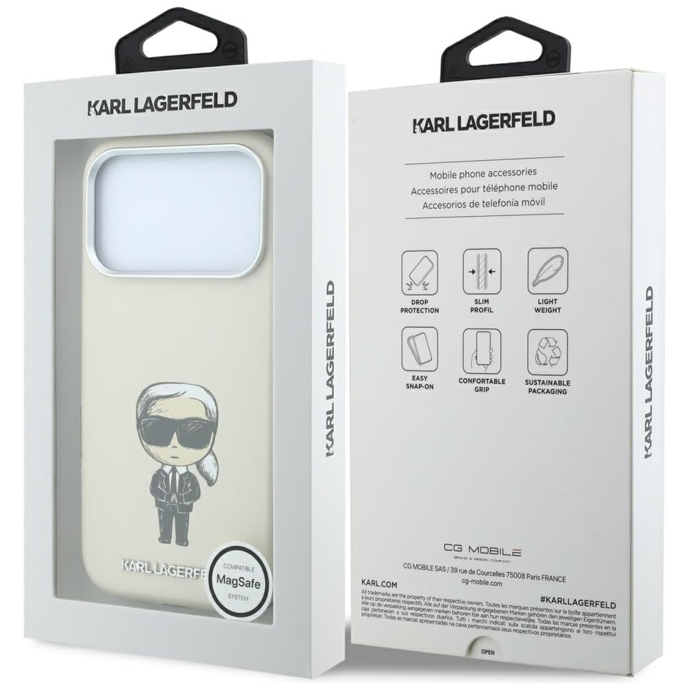 Θήκη MagSafe για Apple iPhone 18 Pro Max / 17 Pro Max, Karl Lagerfeld, Ikonik Sketch, Μπεζ