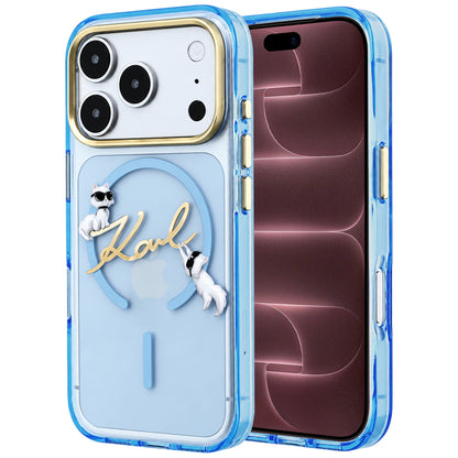 Θήκη MagSafe για Apple iPhone 18 Pro Max / 17 Pro Max, Karl Lagerfeld, IML Choupette Karl Script Logo, Μπλε