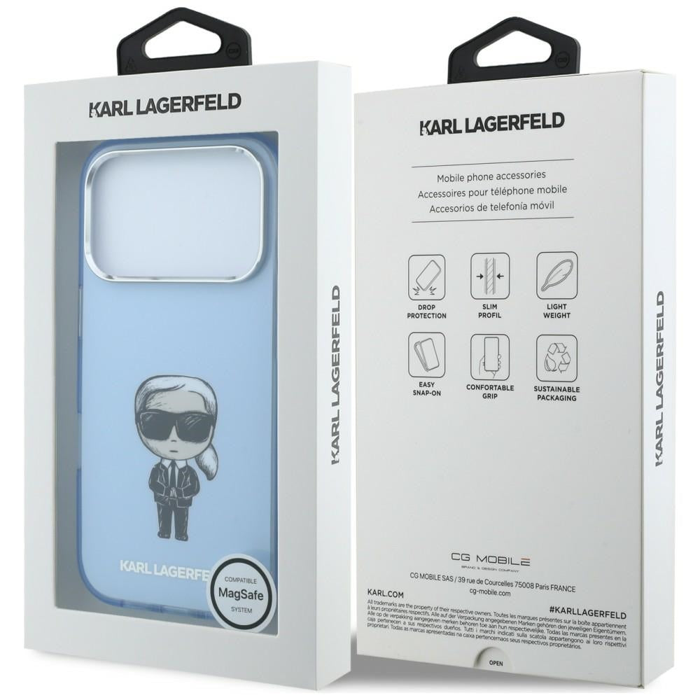 Θήκη MagSafe για Apple iPhone 18 Pro Max / 17 Pro Max, Karl Lagerfeld, IML Ikonik Sketch Print, Μπλε