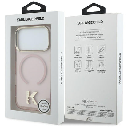 MagSafe Case for Apple iPhone 18 Pro Max / 17 Pro Max, Karl Lagerfeld, IML Karl Head Logo, Pink