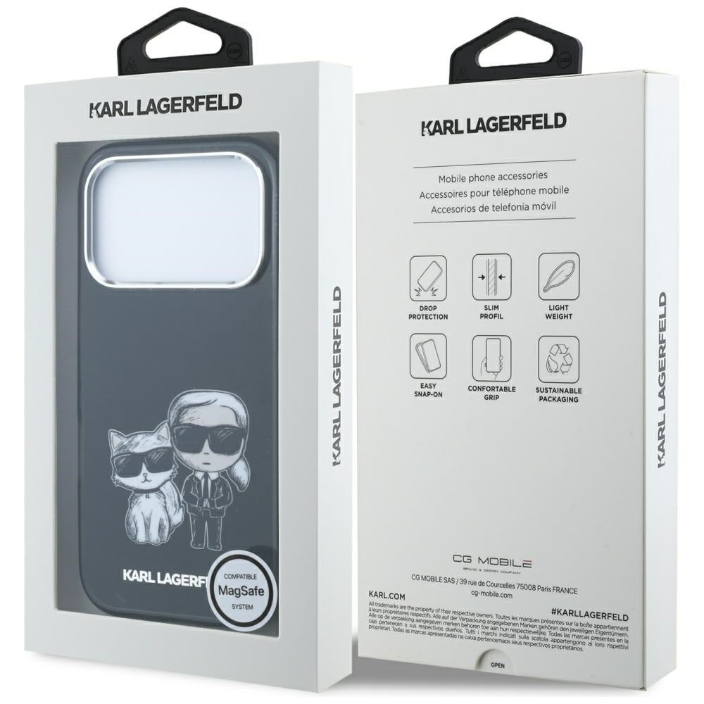 Θήκη MagSafe για Apple iPhone 18 Pro Max / 17 Pro Max, Karl Lagerfeld, IML KC Bodies Sketch Print, Μαύρο