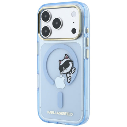 Θήκη MagSafe για Apple iPhone 18 Pro Max / 17 Pro Max, Karl Lagerfeld, IML Peekaboo Print and Metal Frame, Μπλε