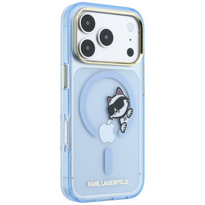 Θήκη MagSafe για Apple iPhone 18 Pro Max / 17 Pro Max, Karl Lagerfeld, IML Peekaboo Print and Metal Frame, Μπλε