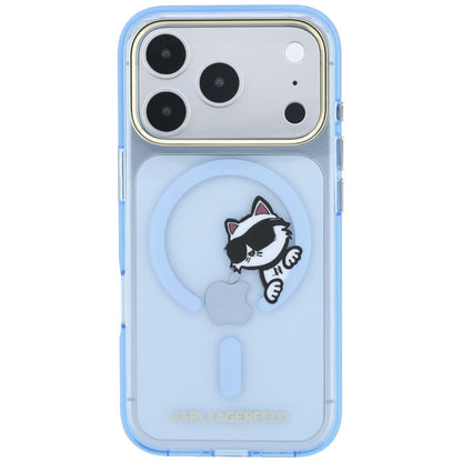 Θήκη MagSafe για Apple iPhone 18 Pro Max / 17 Pro Max, Karl Lagerfeld, IML Peekaboo Print and Metal Frame, Μπλε
