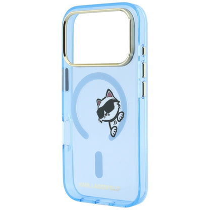 Θήκη MagSafe για Apple iPhone 18 Pro Max / 17 Pro Max, Karl Lagerfeld, IML Peekaboo Print and Metal Frame, Μπλε