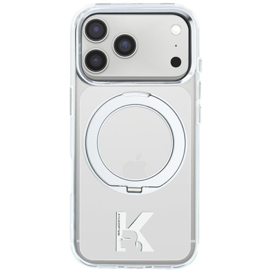 Θήκη MagSafe για Apple iPhone 18 Pro Max / 17 Pro Max, Karl Lagerfeld, IML Ring Stand Kameo Metal, Διαφανής