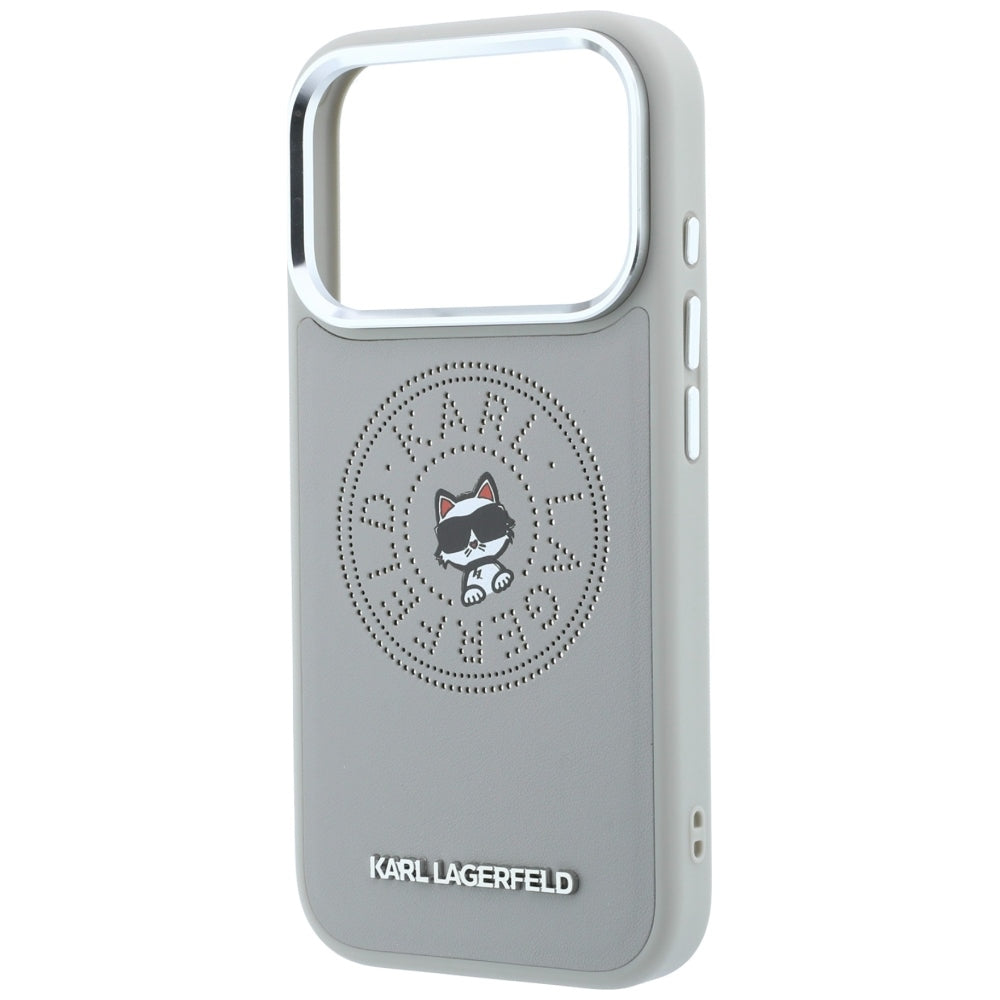 MagSafe Case for Apple iPhone 18 Pro Max / 17 Pro Max, Karl Lagerfeld, Point and Choupette Sketch, Gray