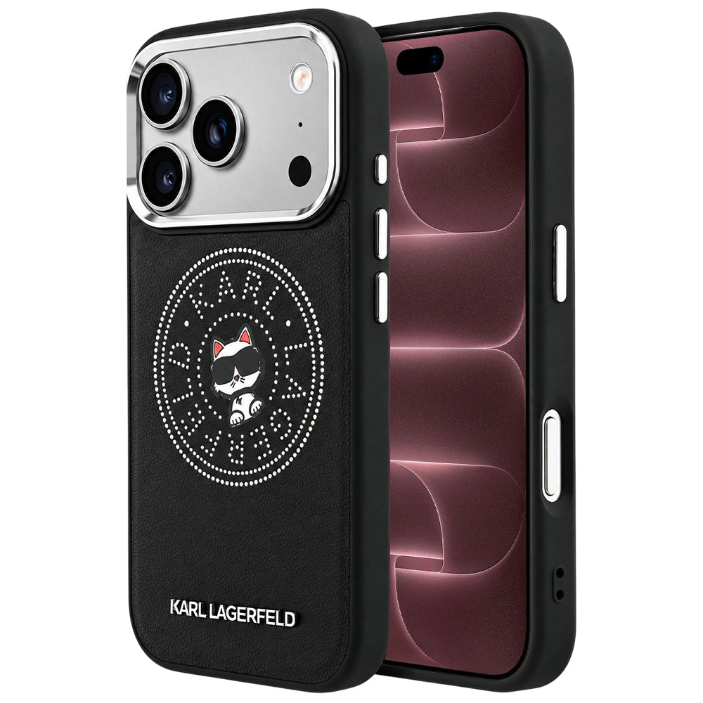 MagSafe Case for Apple iPhone 18 Pro Max / 17 Pro Max, Karl Lagerfeld, Point and Choupette Sketch, Black